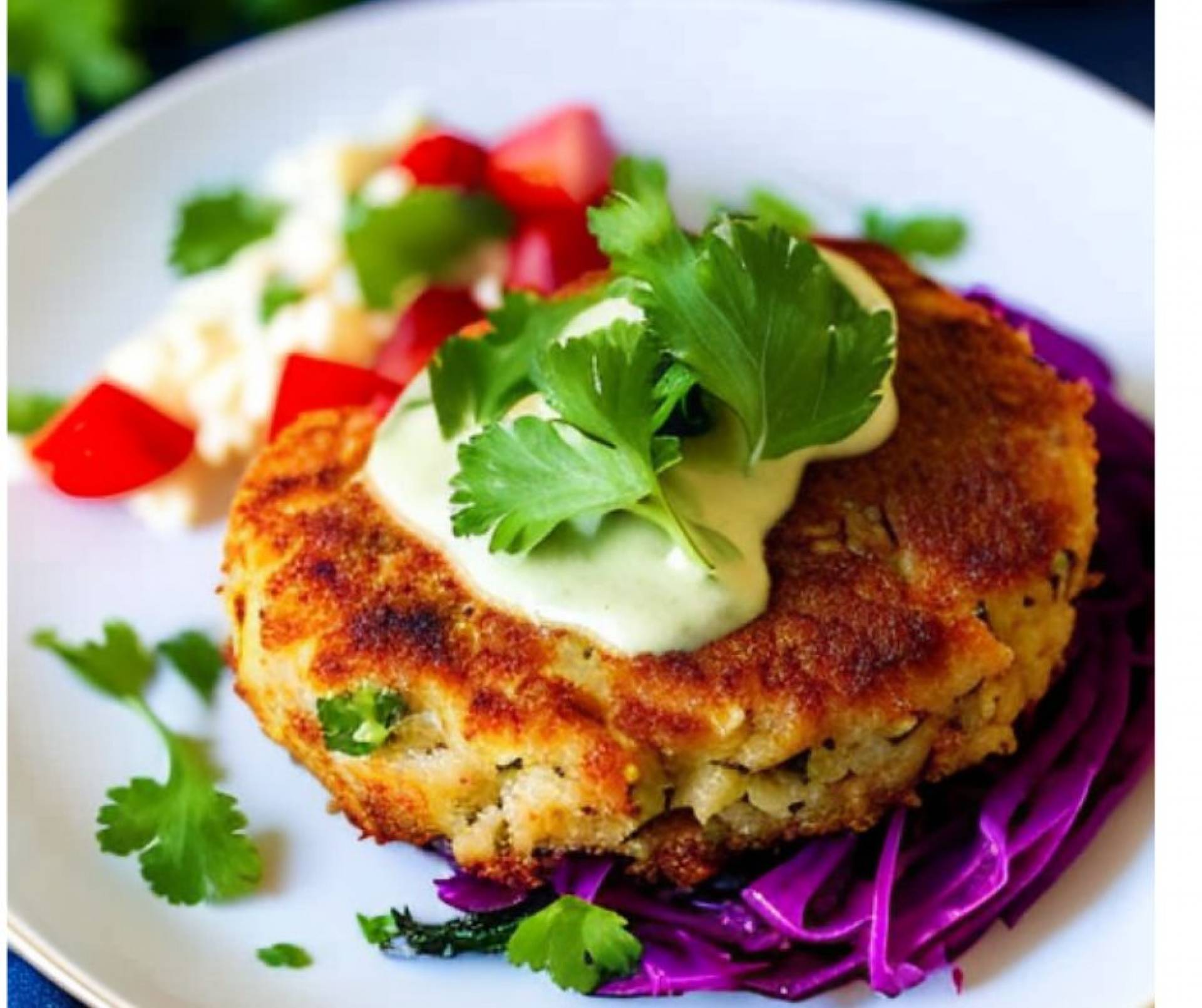 Lump Crab Cakes with Shredded Cabbage Slaw and Garlic Aiolig