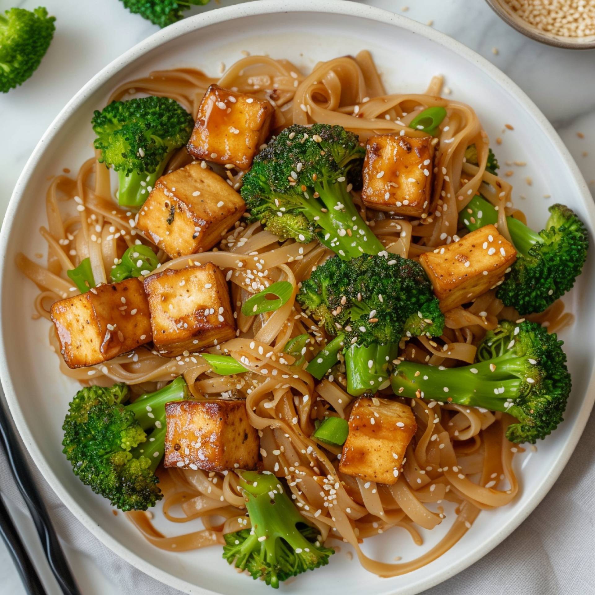 Stir Fry Noodles with Sesame Tofu