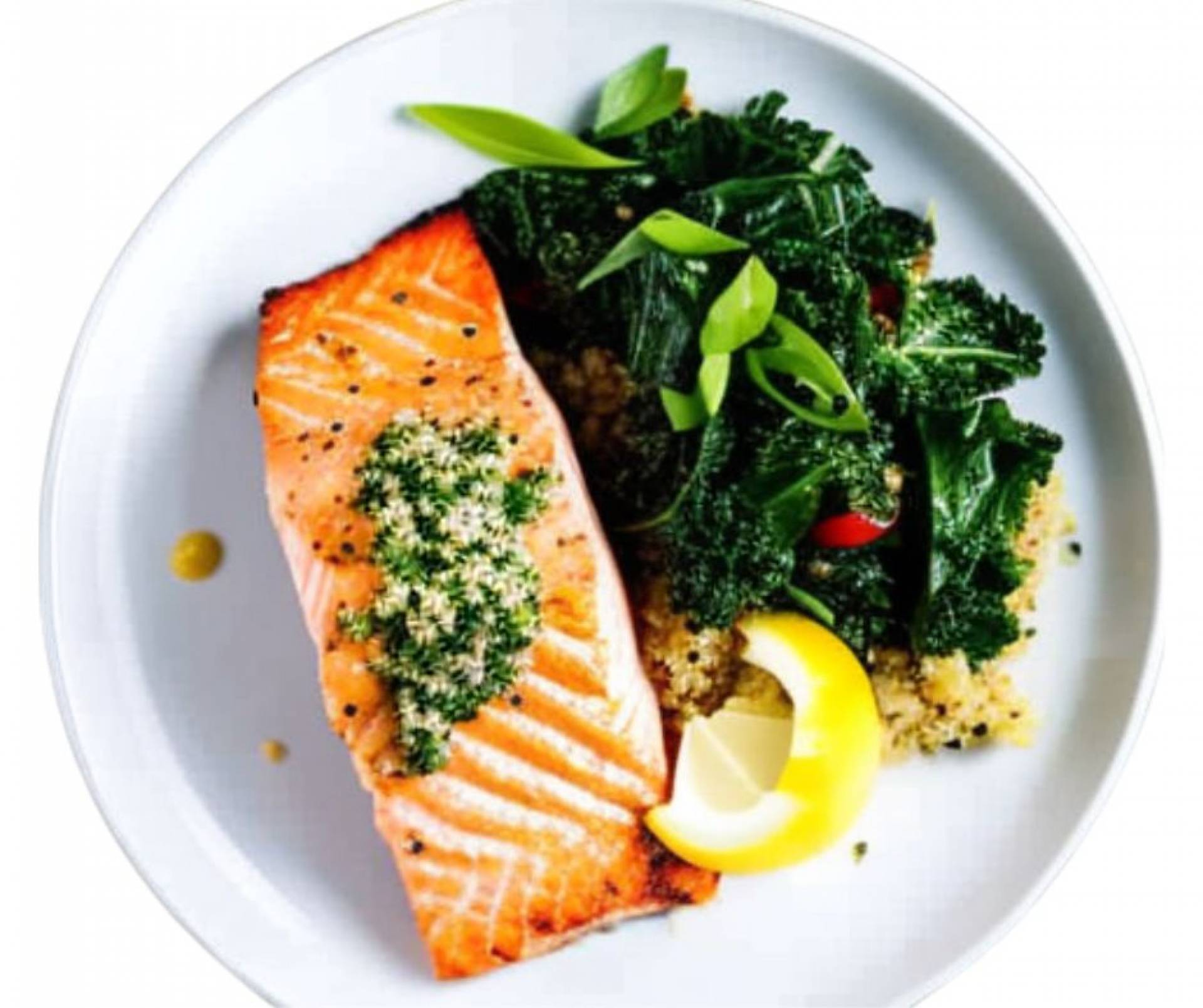 Five Spice-Rubbed Salmon Fillet with Crunchy Quinoa