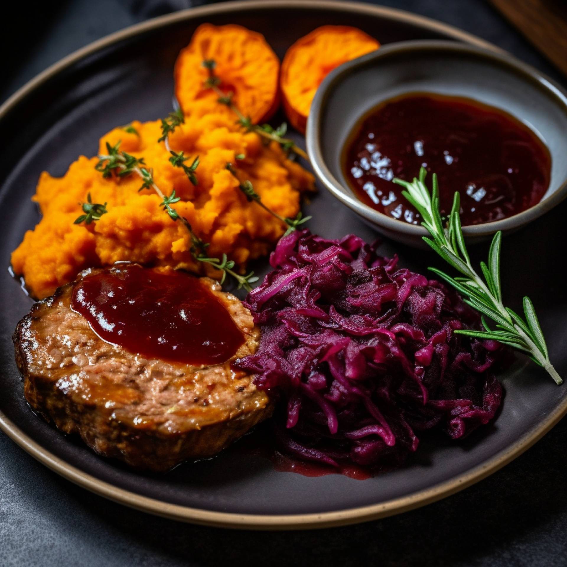 BBQ Turkey Meatloaf with Maple Sweet Potatoes