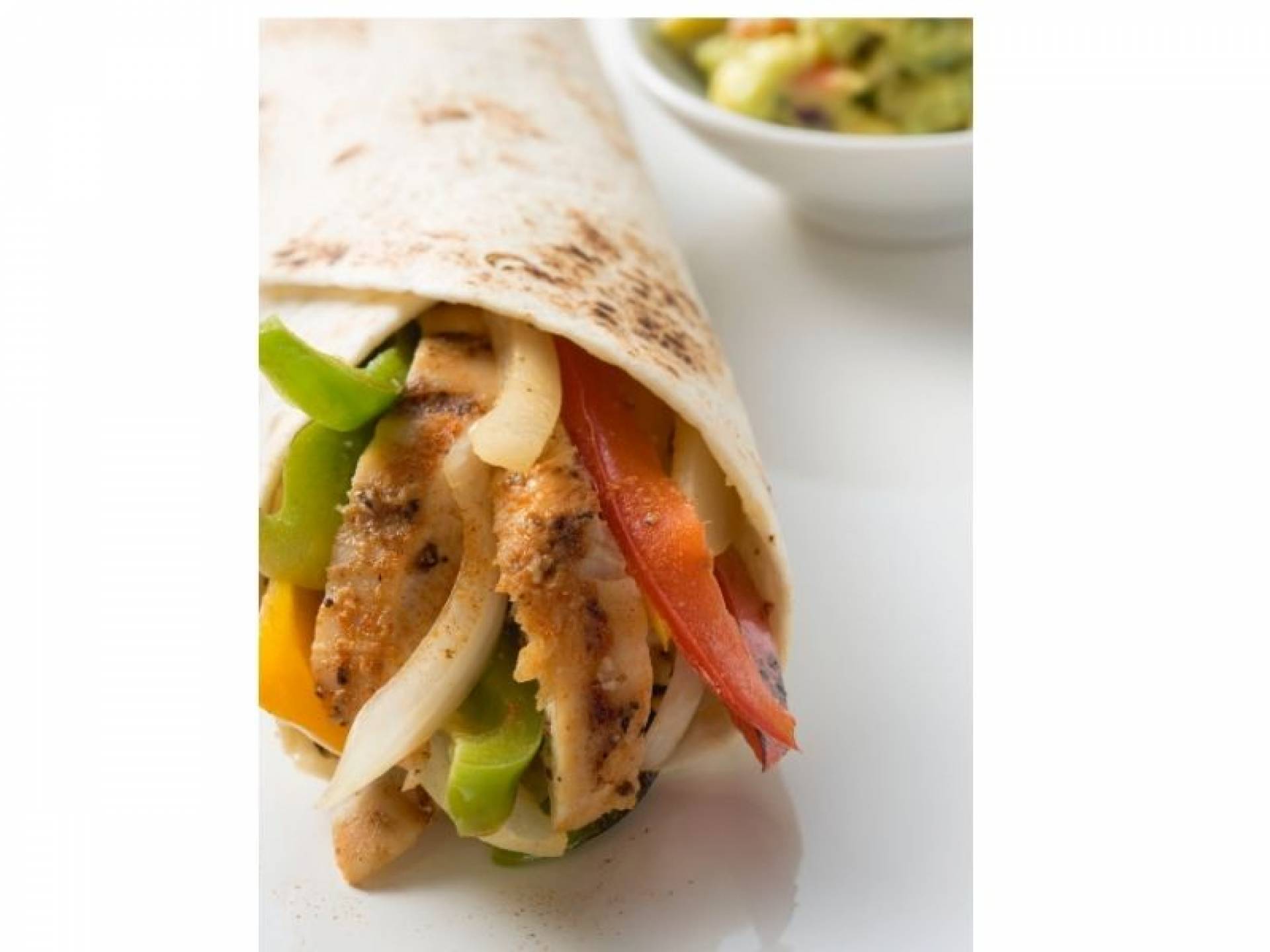 Grilled Chicken Wrap with Caramelized Onions and Melted Cheese